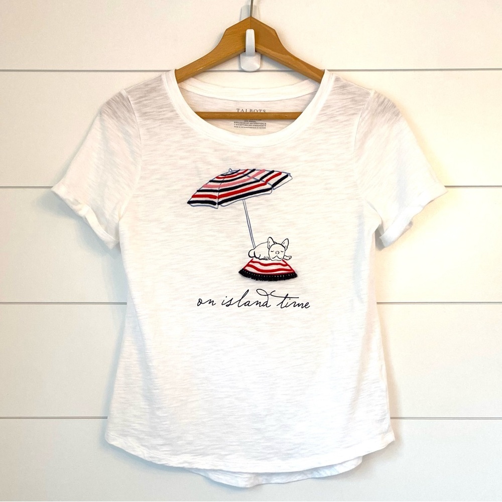 **2 for $15** Talbots “on island time” tee (XS)